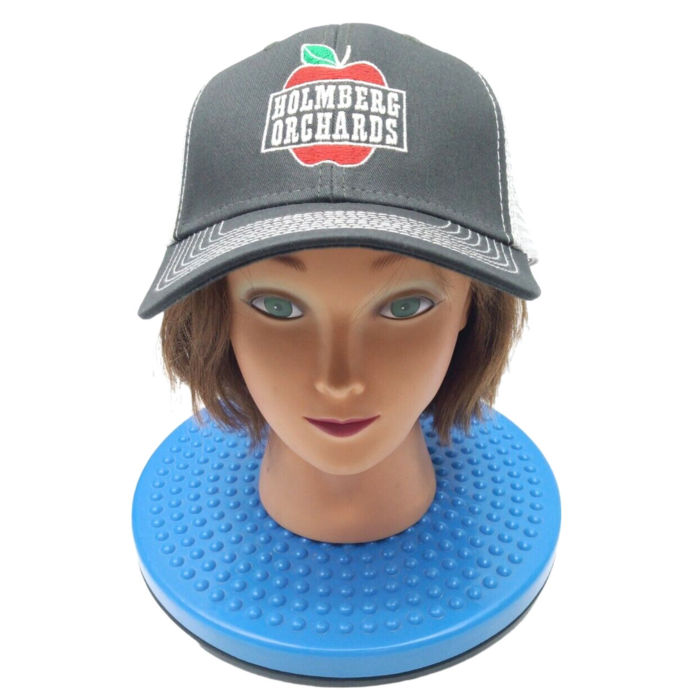 Black Mesh Trucker Hat HOLMBERG ORCHARDS Baseball Cap Adjustable Snap Back OURAY